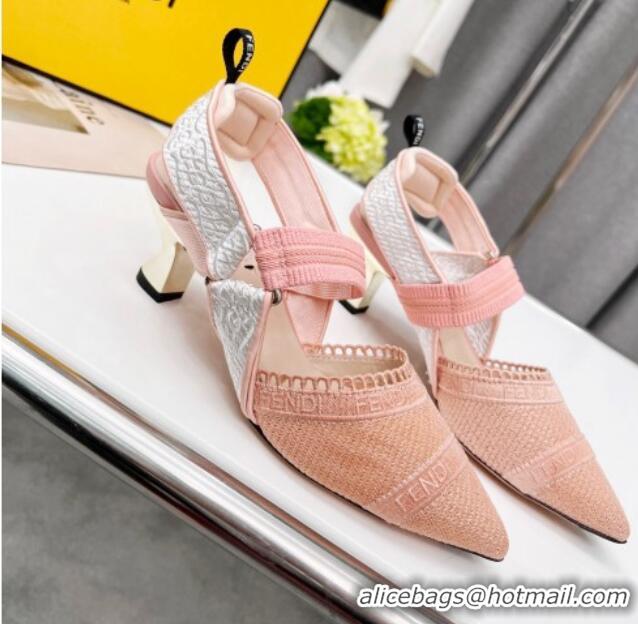 Purchase Fendi Colibri Embroidered Slingback Pumps 5.5cm Pink 042276