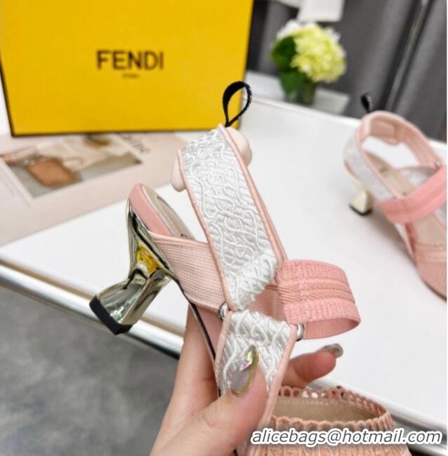 Purchase Fendi Colibri Embroidered Slingback Pumps 5.5cm Pink 042276