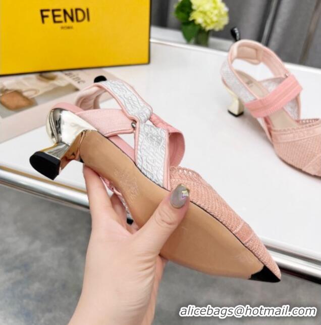 Purchase Fendi Colibri Embroidered Slingback Pumps 5.5cm Pink 042276