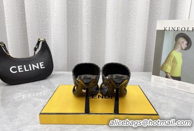 Purchase Fendi FF Fabric High Heel Slide Sandals 10cm 050710