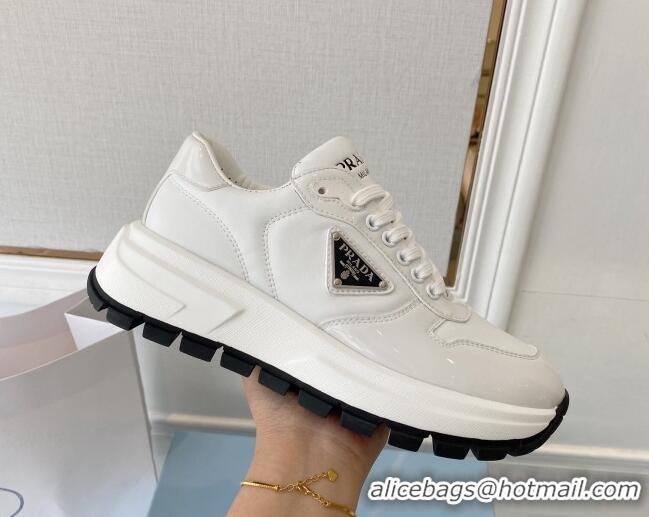 Unique Style Prada Brushed Leather Sneakers White 0425122