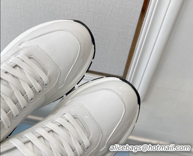 Unique Style Prada Brushed Leather Sneakers White 0425122