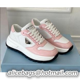 Best Grade Prada Brushed Leather Sneakers Pink 0425123