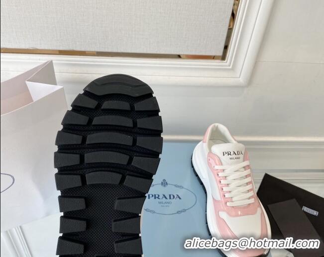 Best Grade Prada Brushed Leather Sneakers Pink 0425123