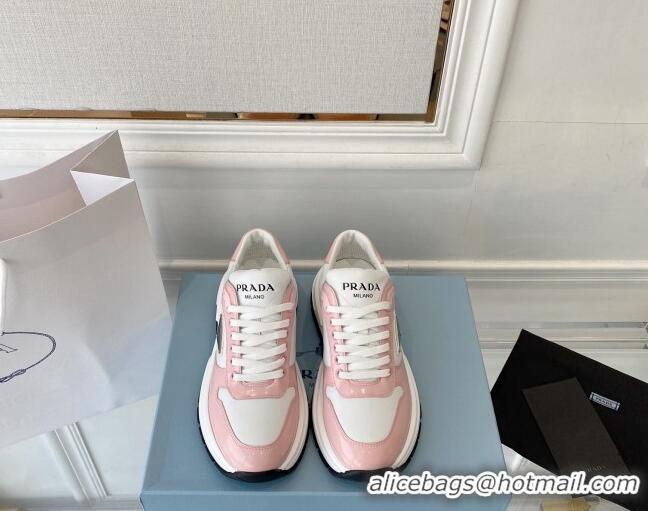 Best Grade Prada Brushed Leather Sneakers Pink 0425123