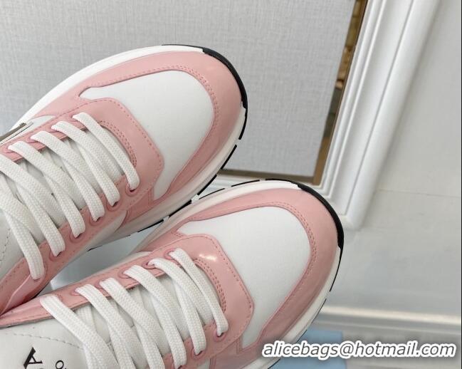 Best Grade Prada Brushed Leather Sneakers Pink 0425123