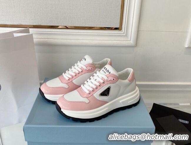 Best Grade Prada Brushed Leather Sneakers Pink 0425123