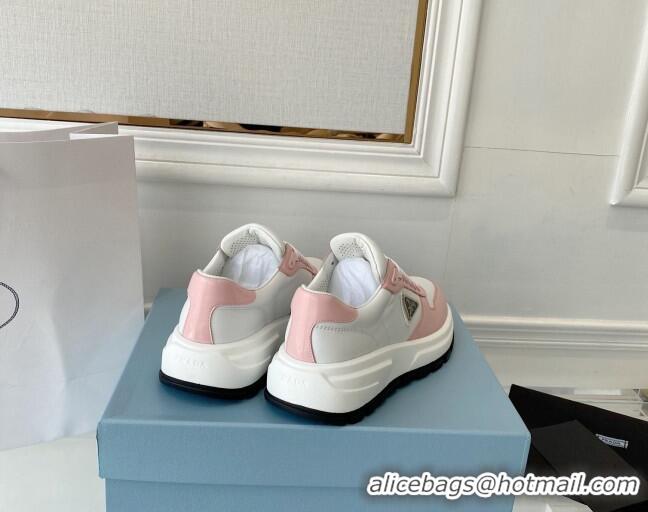 Best Grade Prada Brushed Leather Sneakers Pink 0425123