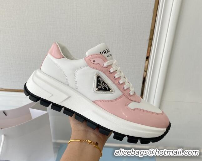 Best Grade Prada Brushed Leather Sneakers Pink 0425123