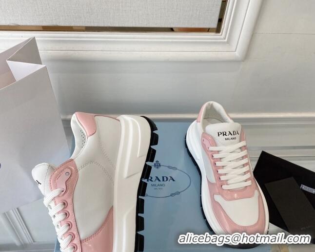 Best Grade Prada Brushed Leather Sneakers Pink 0425123