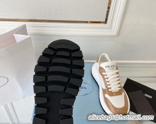 Classic Specials Prada Brushed Leather Sneakers Brown 0425125