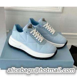 Pretty Style Prada Quilted Leather Sneakers Blue 0425129