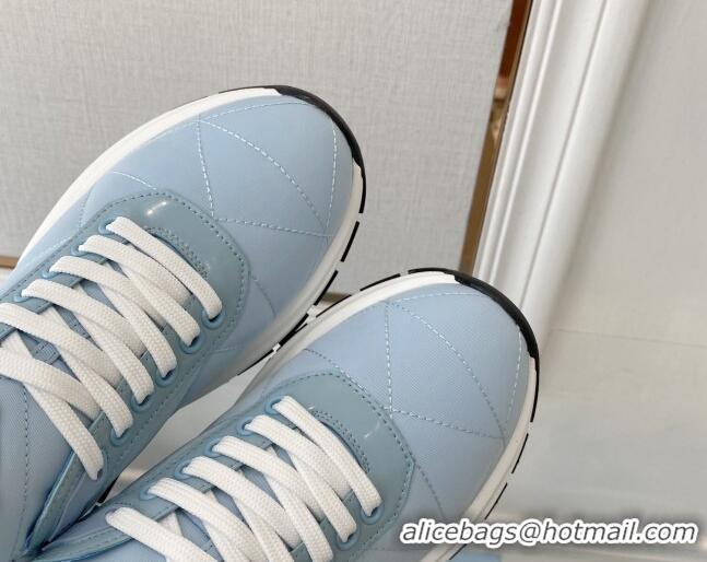 Pretty Style Prada Quilted Leather Sneakers Blue 0425129