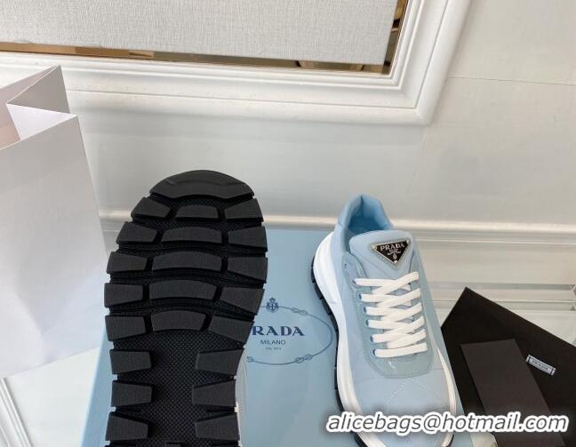 Pretty Style Prada Quilted Leather Sneakers Blue 0425129