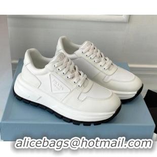 Most Popular Prada Calfskin Sneakers White 0425132