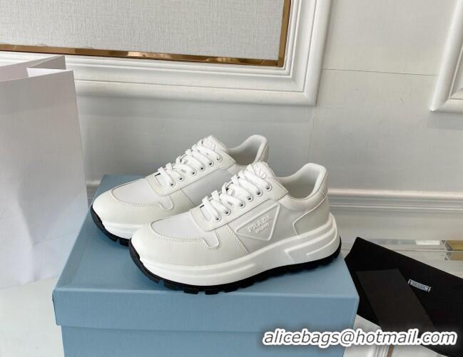 Most Popular Prada Calfskin Sneakers White 0425132