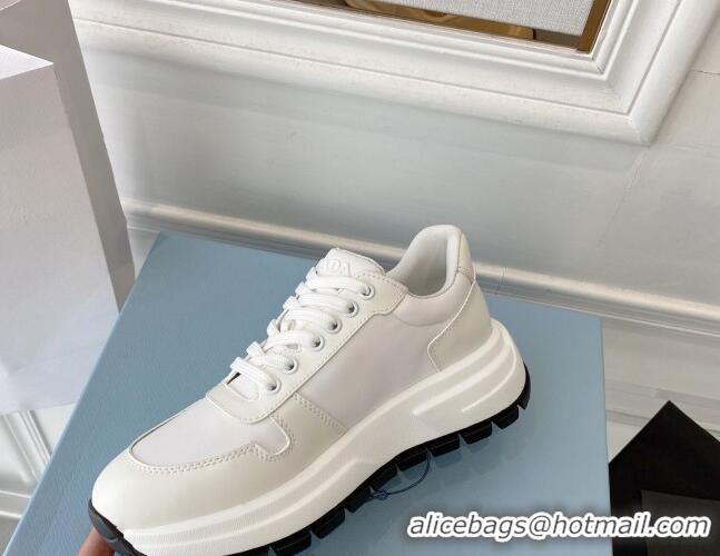 Most Popular Prada Calfskin Sneakers White 0425132