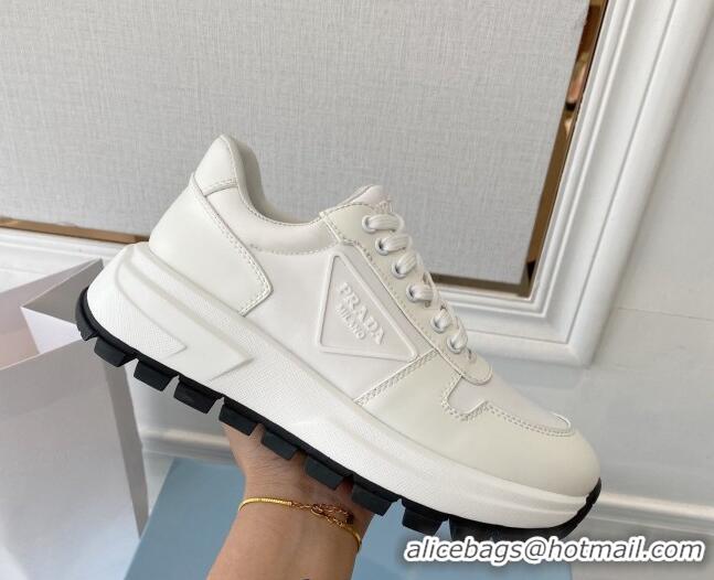 Most Popular Prada Calfskin Sneakers White 0425132