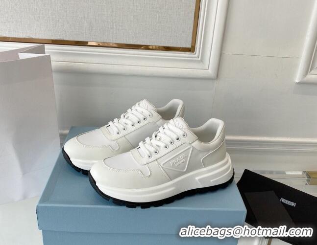 Most Popular Prada Calfskin Sneakers White 0425132