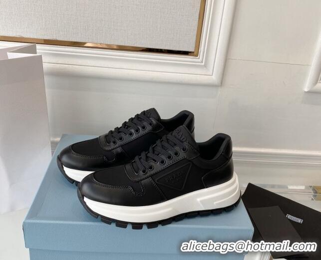 Best Price Prada Calfskin Sneakers Black 0425133