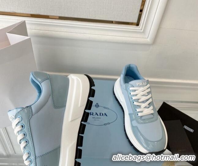 Best Product Prada Calfskin Sneakers Blue 0425135