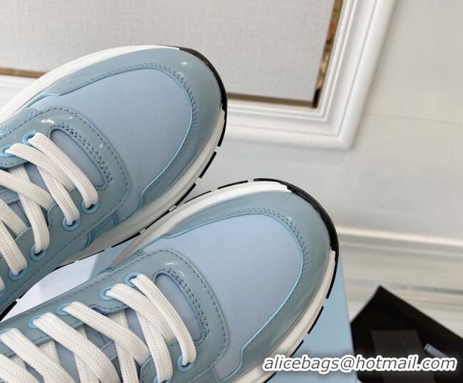 Best Product Prada Calfskin Sneakers Blue 0425135