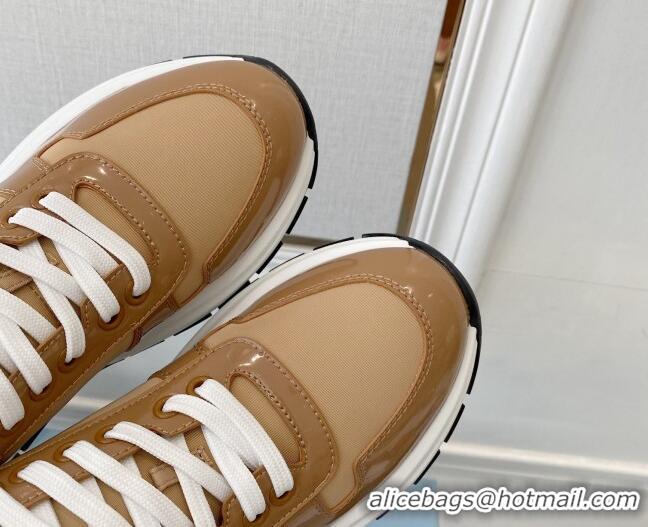 Unique Style Prada Calfskin Sneakers Brown 0425136