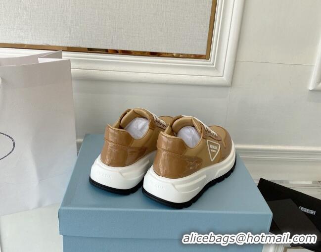 Unique Style Prada Calfskin Sneakers Brown 0425136