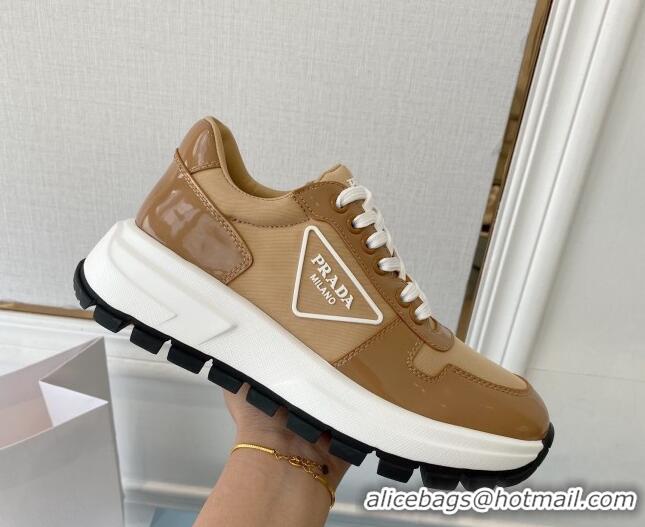 Unique Style Prada Calfskin Sneakers Brown 0425136