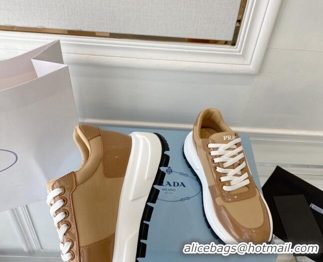 Unique Style Prada Calfskin Sneakers Brown 0425136