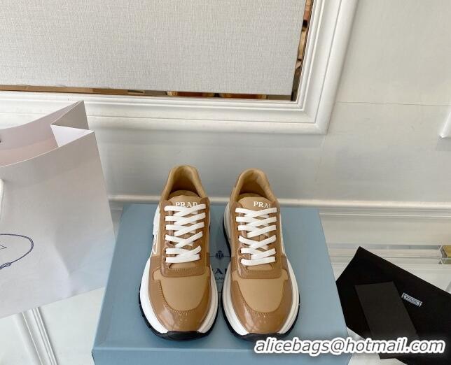 Unique Style Prada Calfskin Sneakers Brown 0425136