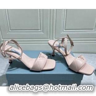 Hot Style Prada Quilted Lambskin Sandals 6.5cm Pink 042724