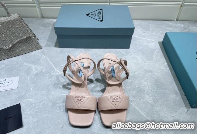 Hot Style Prada Quilted Lambskin Sandals 6.5cm Pink 042724