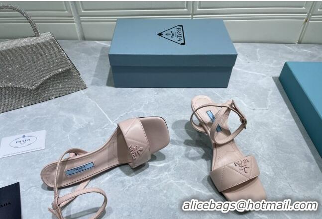 Hot Style Prada Quilted Lambskin Sandals 6.5cm Pink 042724