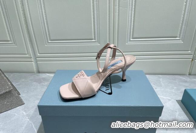 Hot Style Prada Quilted Lambskin Sandals 6.5cm Pink 042724