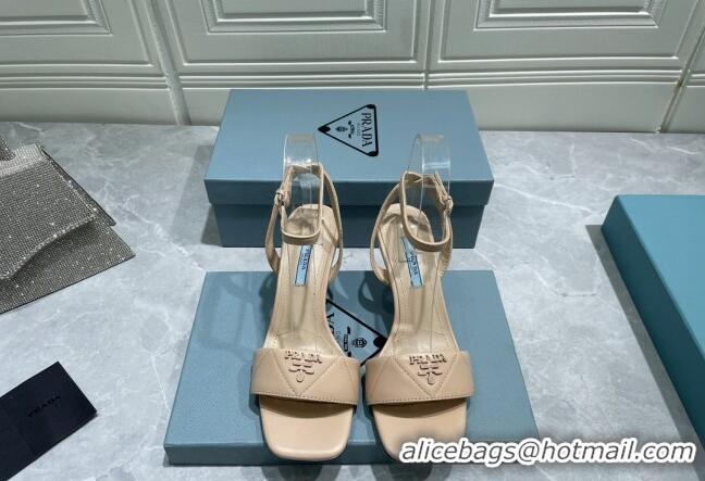 Good Product Prada Quilted Lambskin Sandals 6.5cm Beige 042726