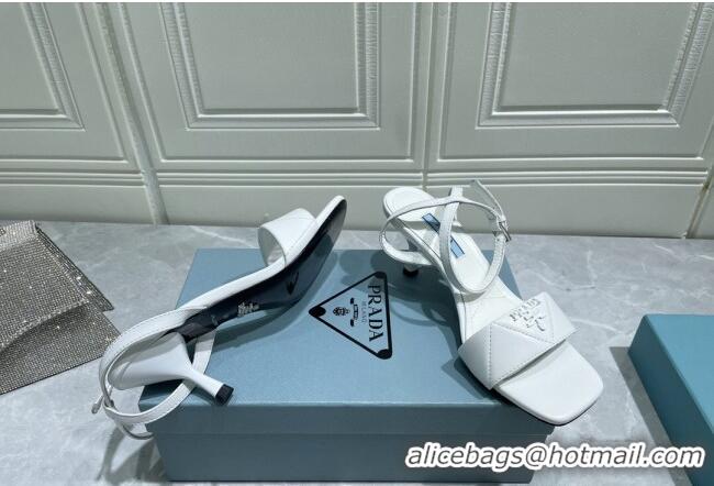 Popular Style Prada Quilted Lambskin Sandals 6.5cm White 042729