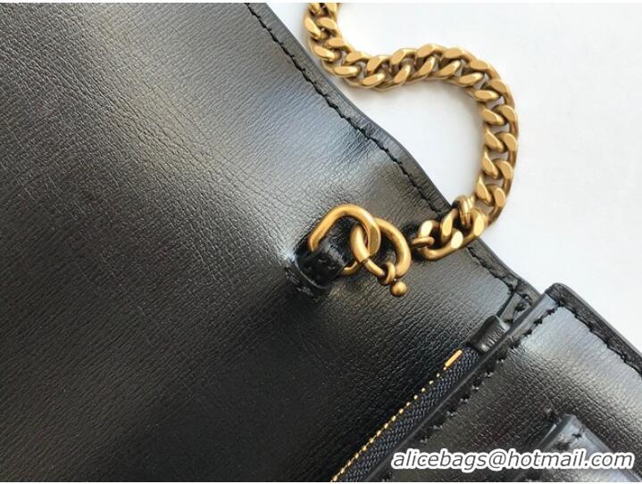 Good Product Yves Saint Laurent SUNSET SMALL CHAIN BAG INSMOOTH LEATHER Y533036A BLACK