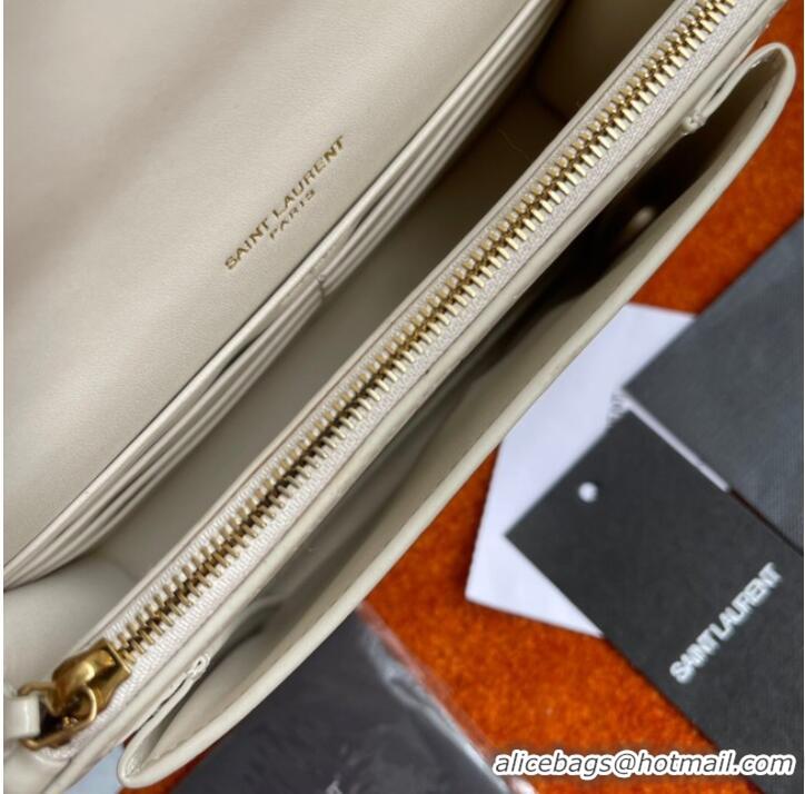 Big Discount Yves Saint Laurent SUNSET SMALL CHAIN BAG IN CROCODILE EMBOSSED LEATHER Y533036b WHITE