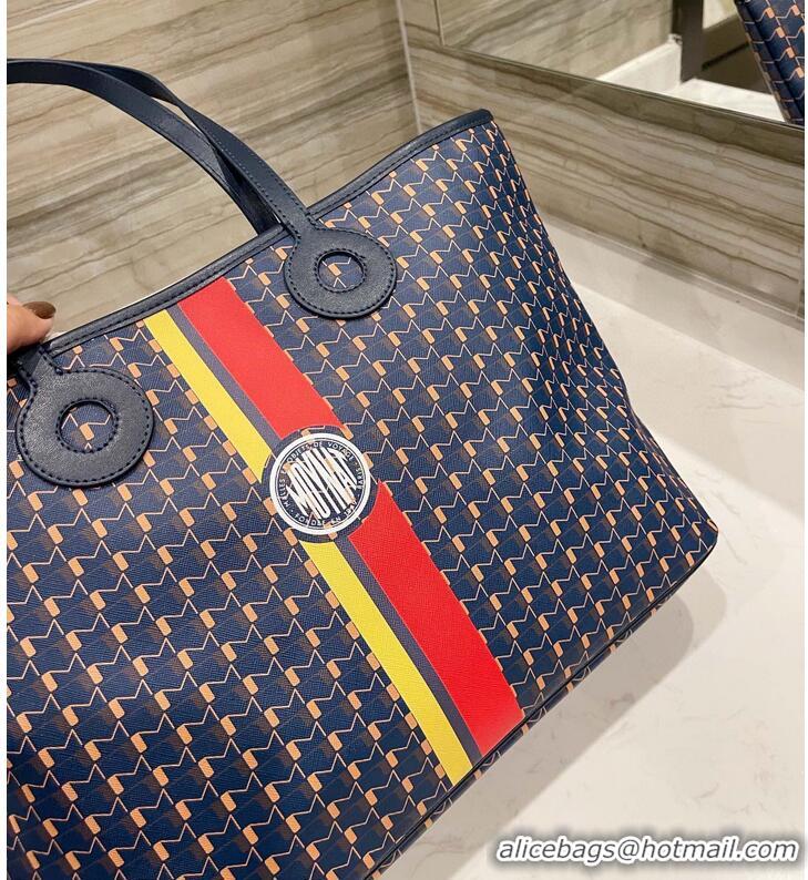 Pretty Style MOYNAT Shopping Bag Tooth Pattern M23011 Navy