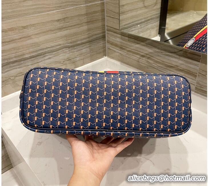 Pretty Style MOYNAT Shopping Bag Tooth Pattern M23011 Navy