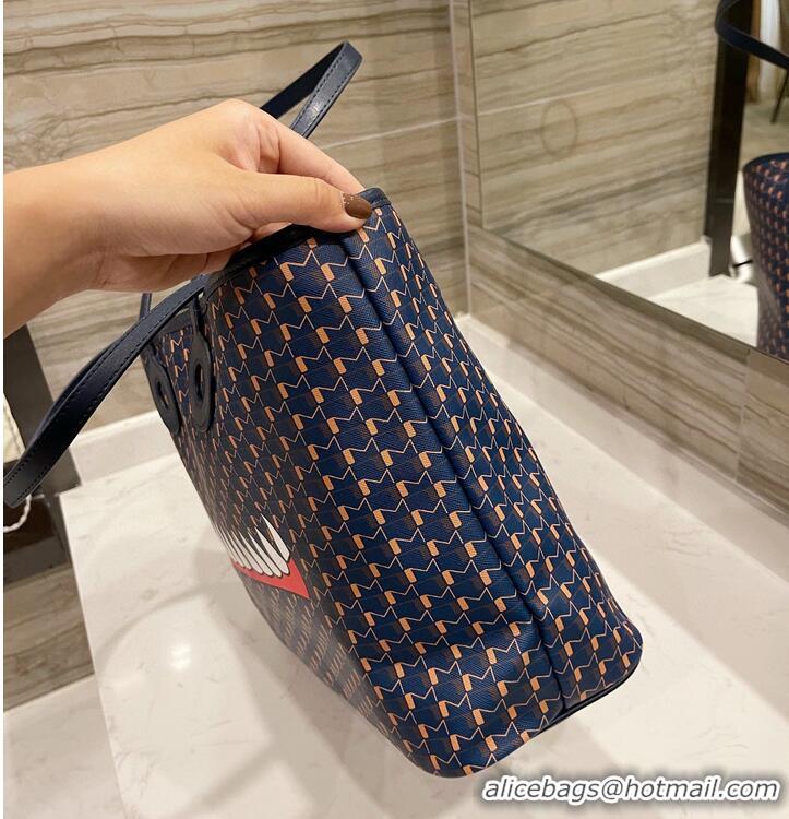 Pretty Style MOYNAT Shopping Bag Tooth Pattern M23011 Navy