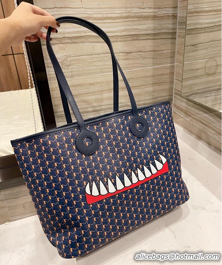 Pretty Style MOYNAT Shopping Bag Tooth Pattern M23011 Navy