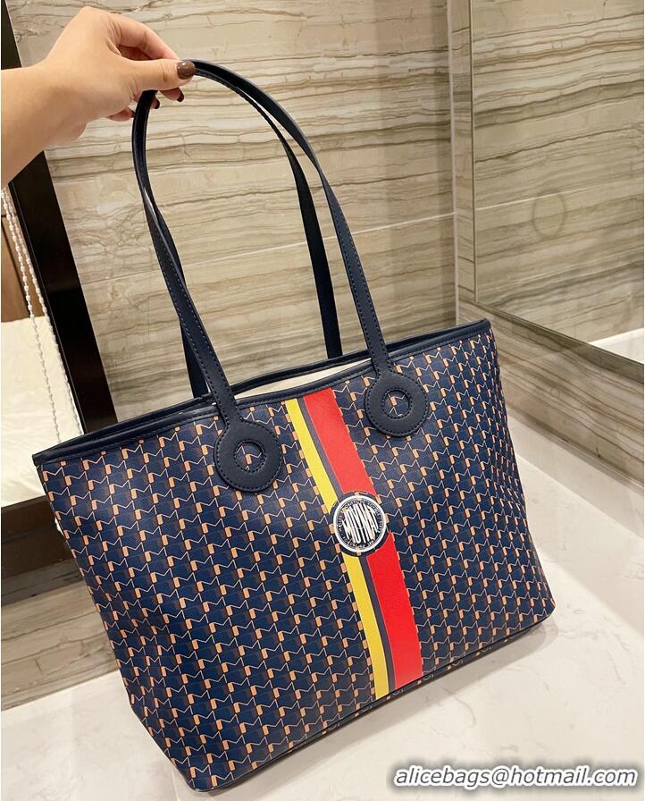 Pretty Style MOYNAT Shopping Bag Tooth Pattern M23011 Navy