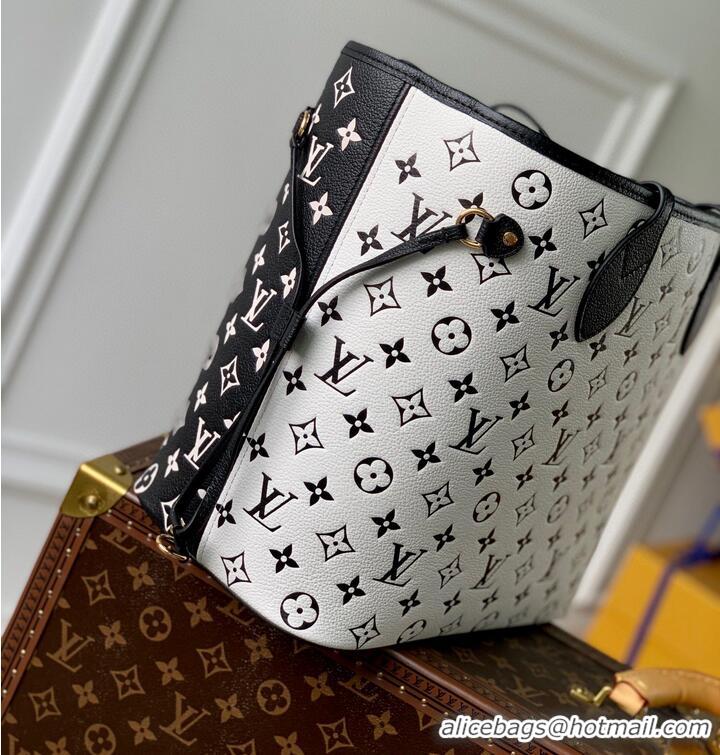 Unique Discount Louis Vuitton Monogram Empreinte NEVERFULL MM M46103 Black&White