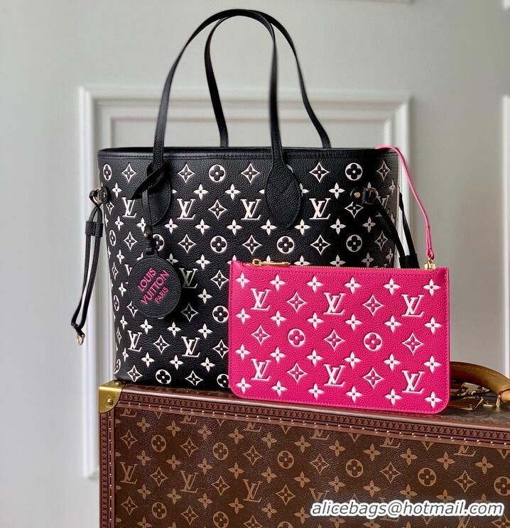 Unique Discount Louis Vuitton Monogram Empreinte NEVERFULL MM M46103 Black&White