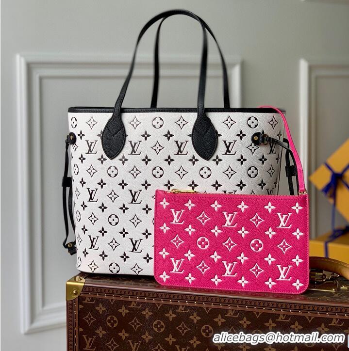 Unique Discount Louis Vuitton Monogram Empreinte NEVERFULL MM M46103 Black&White