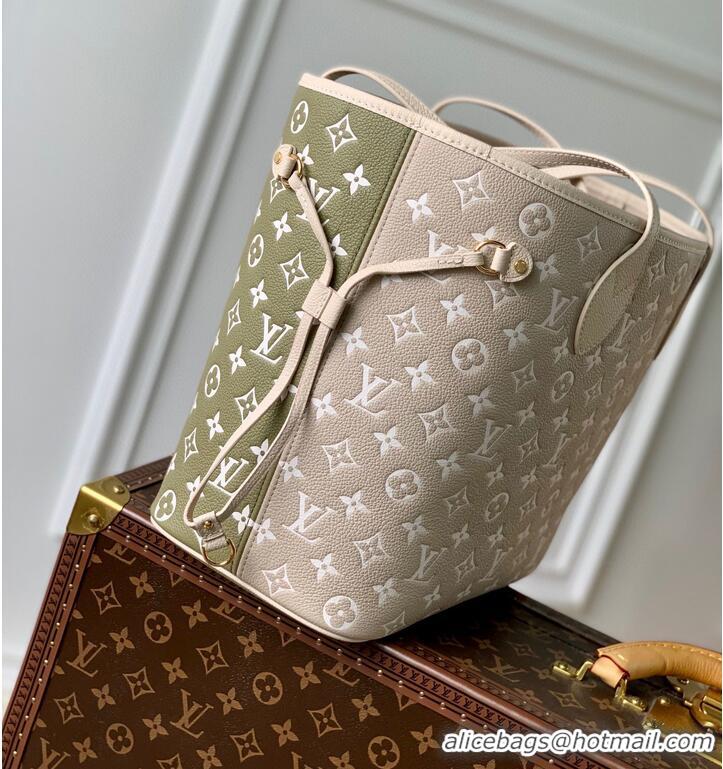 Reasonable Price Louis Vuitton Monogram Empreinte NEVERFULL MM M46102 Green&Gray