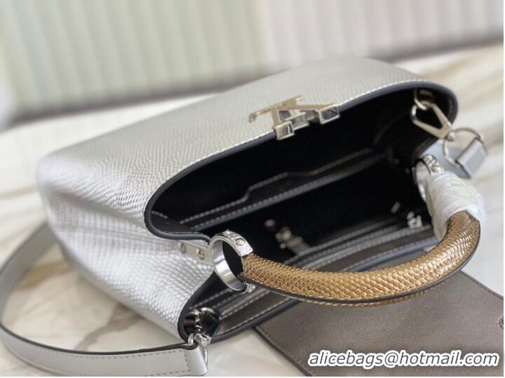 Top Grade Louis Vuitton CAPUCINES BB M59266 silver