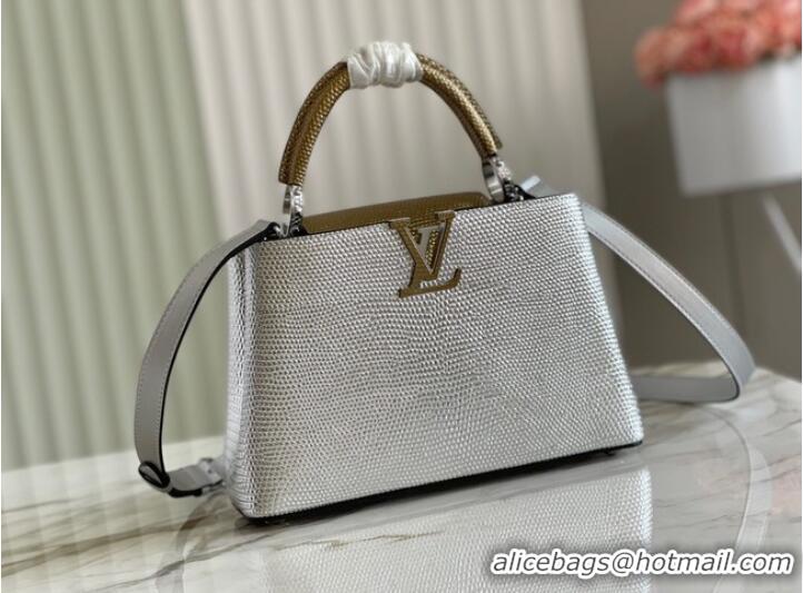 Top Grade Louis Vuitton CAPUCINES BB M59266 silver